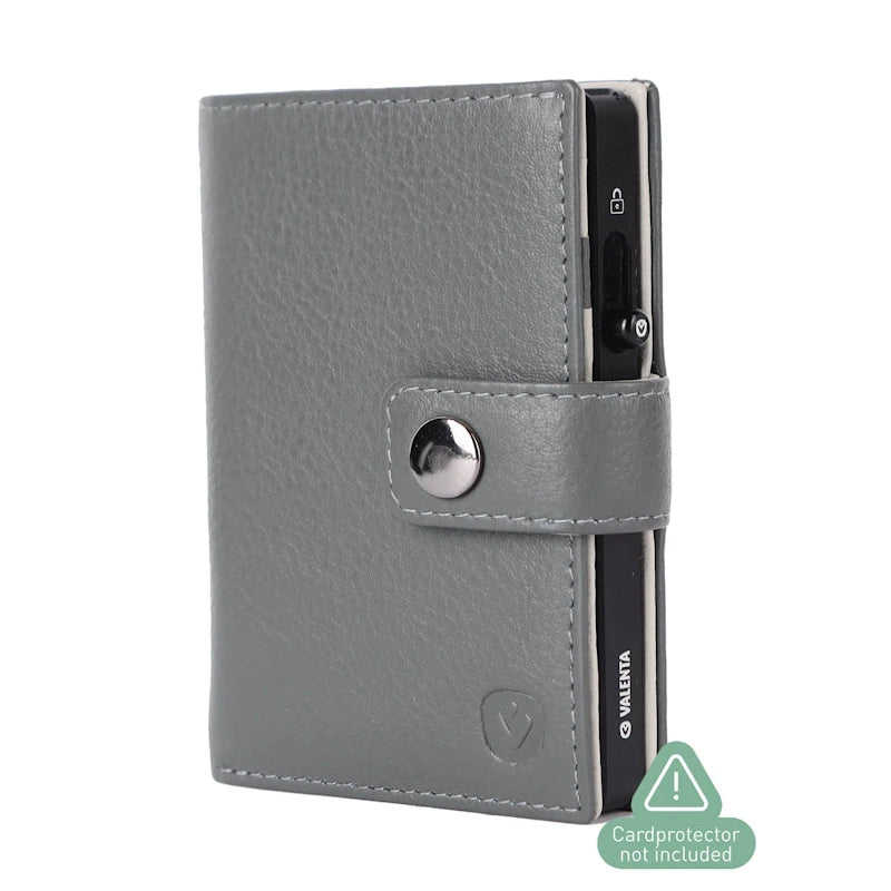 Valenta Card Wallet Leather MagSafe Luxe Grey