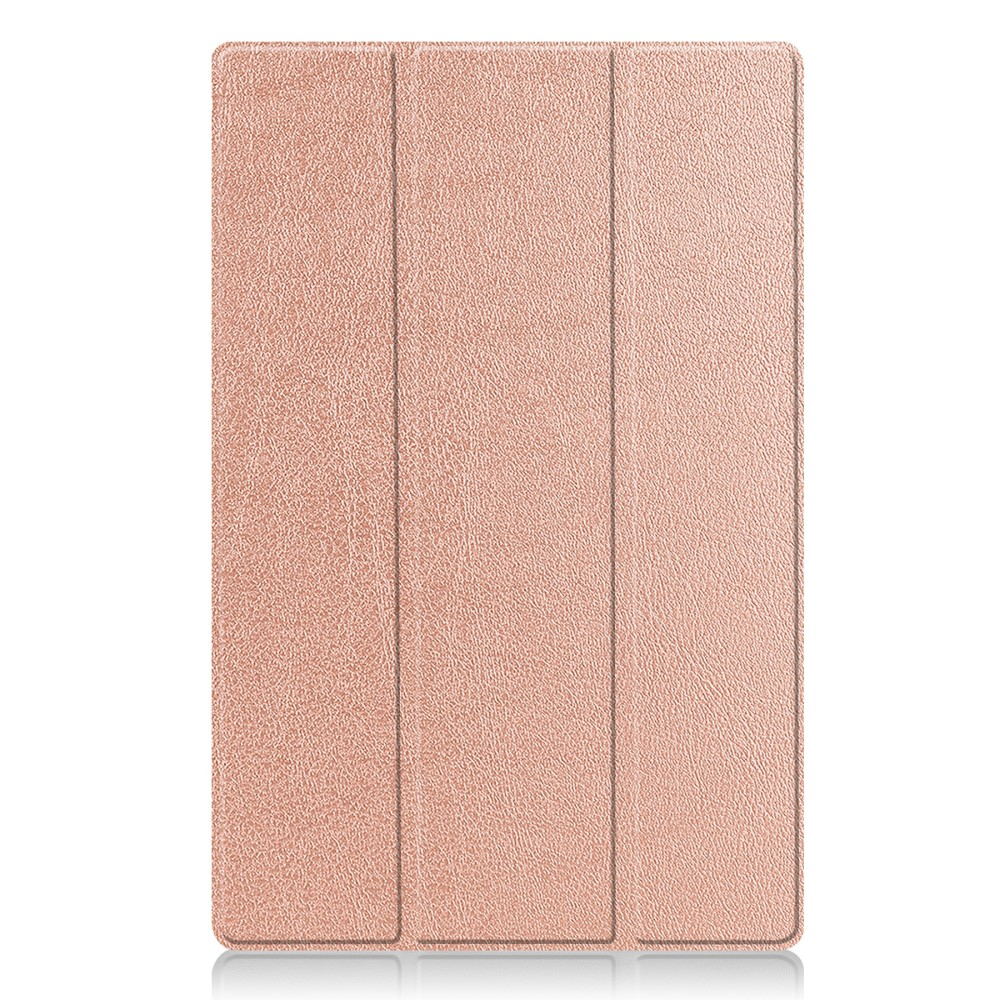 Samsung Galaxy Tab S10 Ultra Flipcase Hülle Ledertasche mit Aufstellfunktion Litchi Look   S-Pen Halterung - Roségold