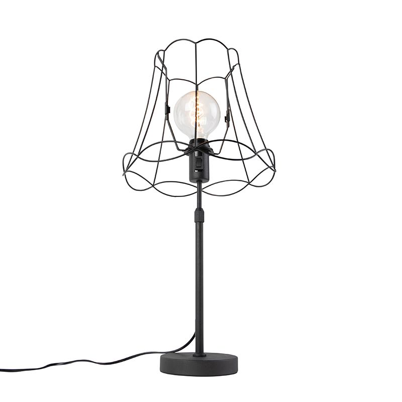 Tafellamp zwart met Granny Frame 30 cm verstelbaar - Parte