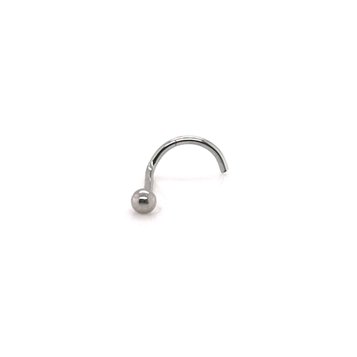 Bijou de nez boule 2 mm or blanc 18 carats