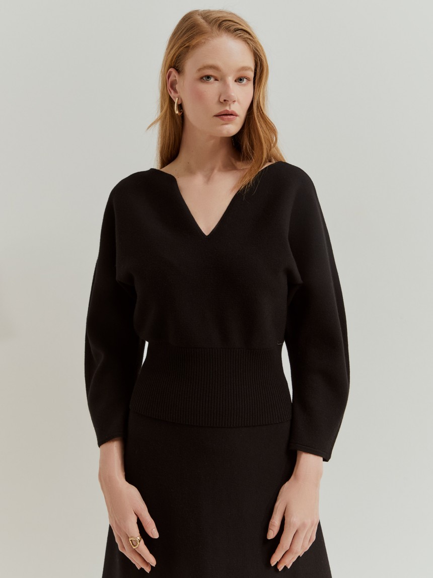 Camisola de malha com mistura de lã