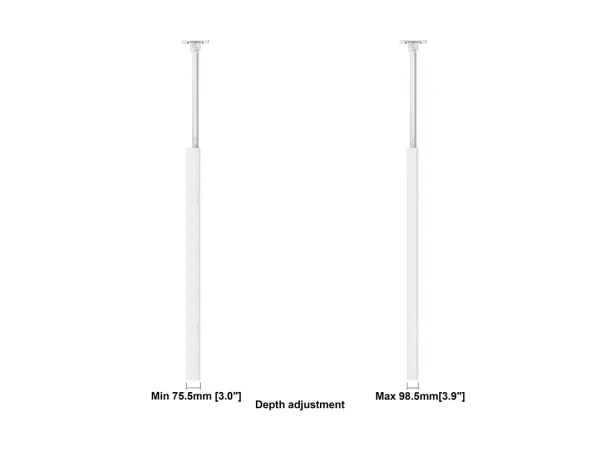 Multibrackets M Pro Series - Indelukke (fast arm, bagplade, 2 loftspladedækker, adapter, etui, 2 pæle (80 cm), 2 interne pæleled) - for LCD display - large - stål - hvid - skærmstørrelse: 75