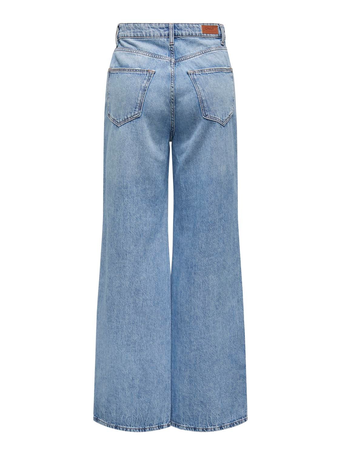ONLHOPE Sehr hohe Taille Weiter Beinschnitt Jeans Light Blue Denim