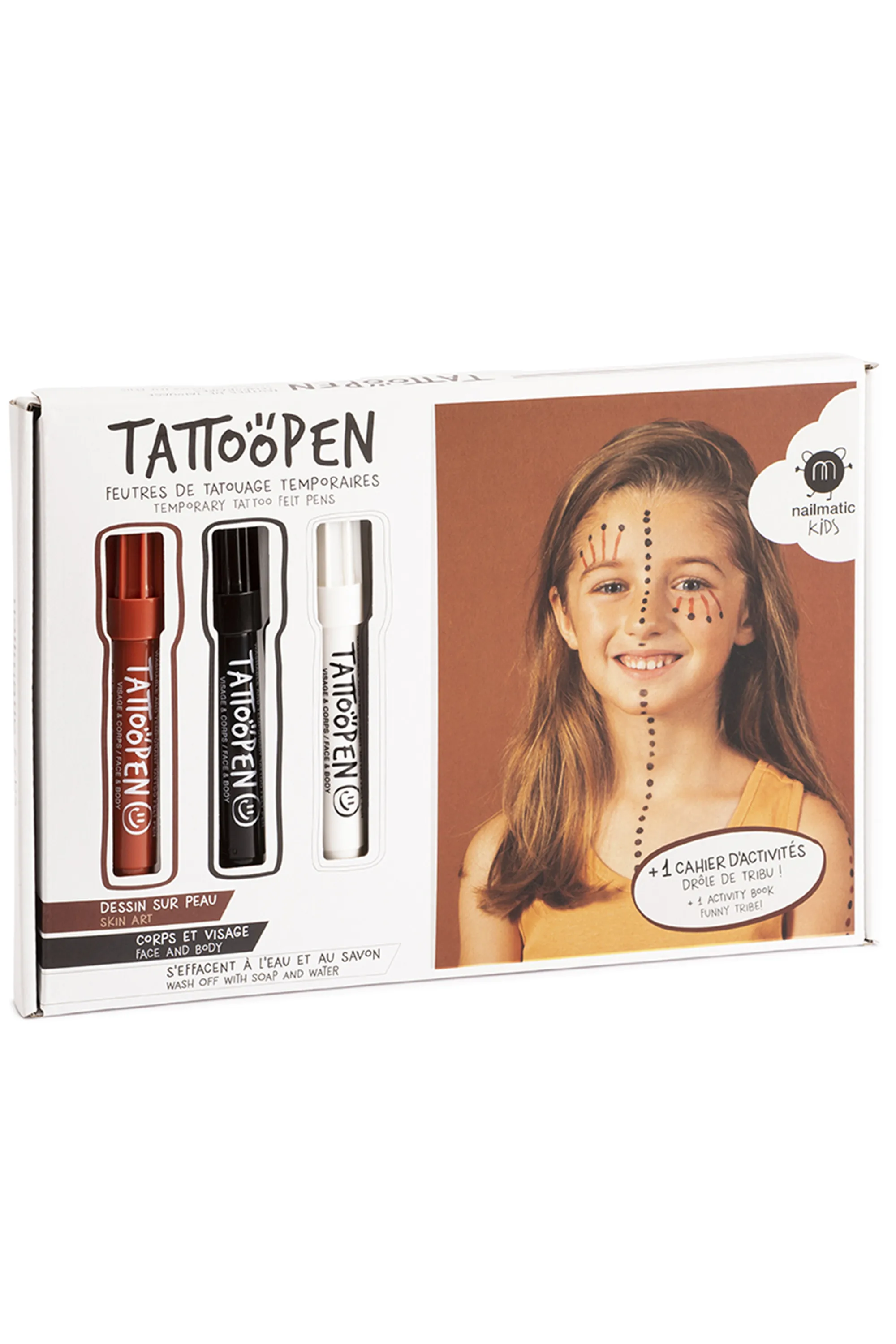 Nailmatic Coffret enfant feutres de maquillage Tatoo Pen + cahier d’activités