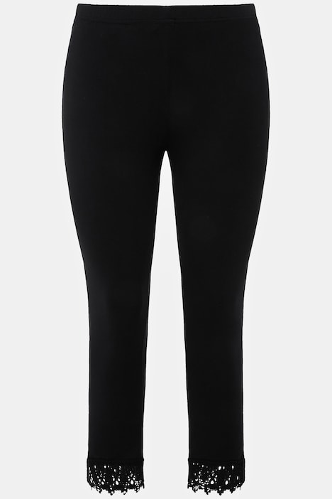 7/8-Leggings, Saumspitze, Biobaumwolle