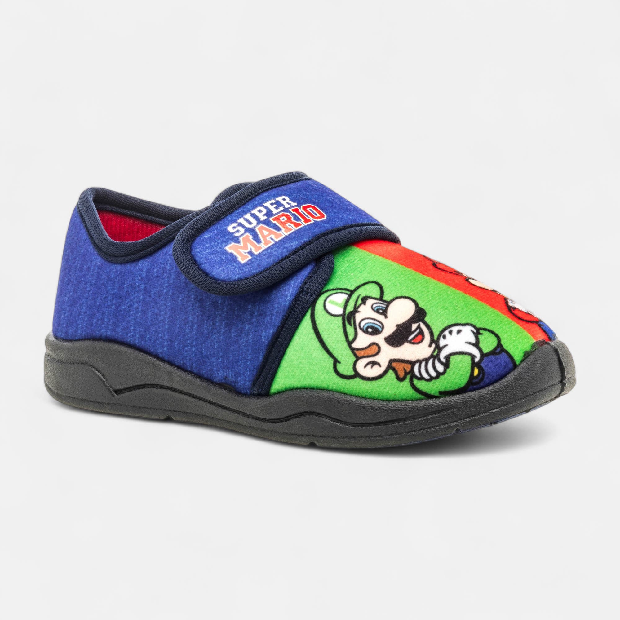 Pantoufles attaches velcros Garçon bleu marine