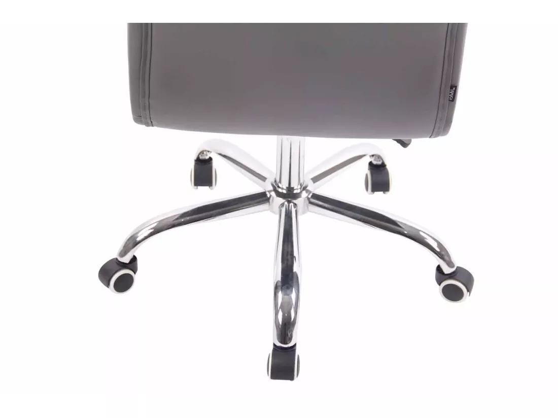 Chaise de bureau - Similicuir & Métal chromé - Gris - Deli