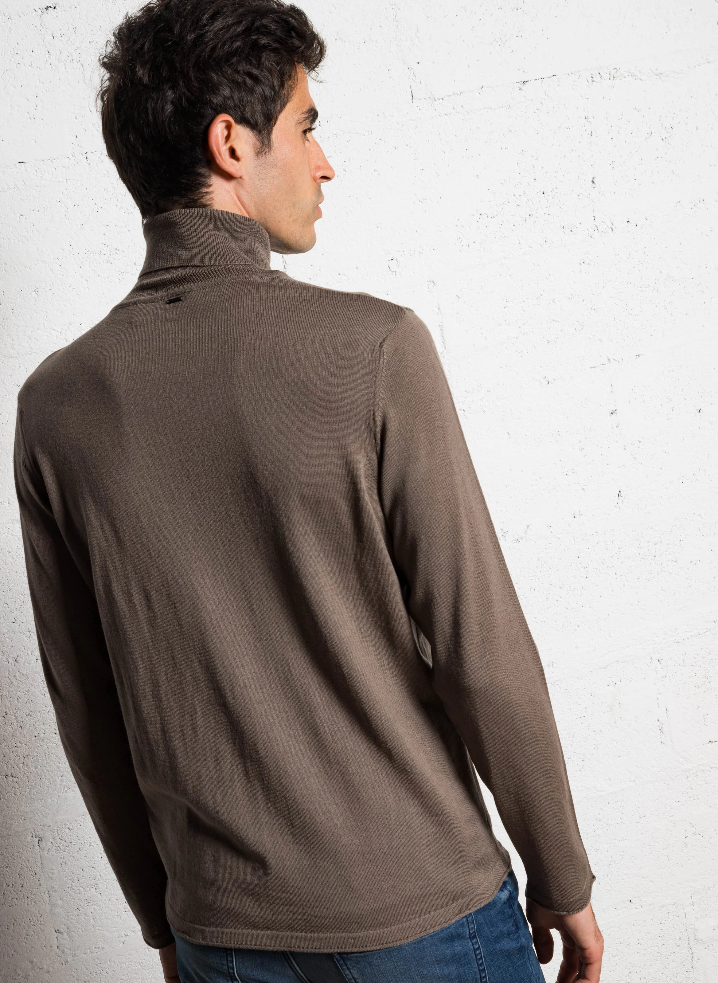 Pull col roulé en laine | Marron