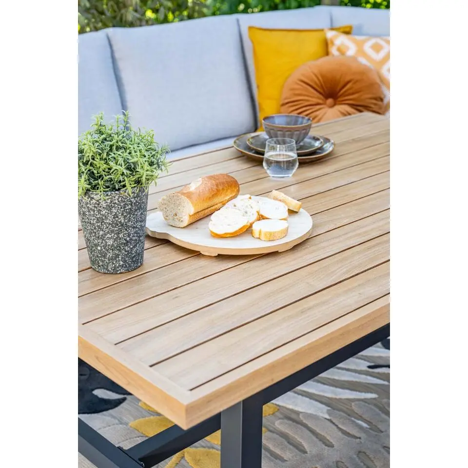 Elati lounge-dining hoekset-5-delig-c.black - sand - light teaklook