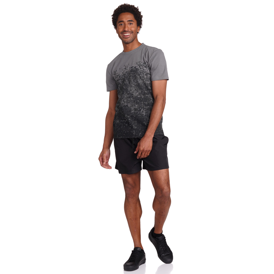 VanVaan Herren T-Shirt mit Print dunkelgrau