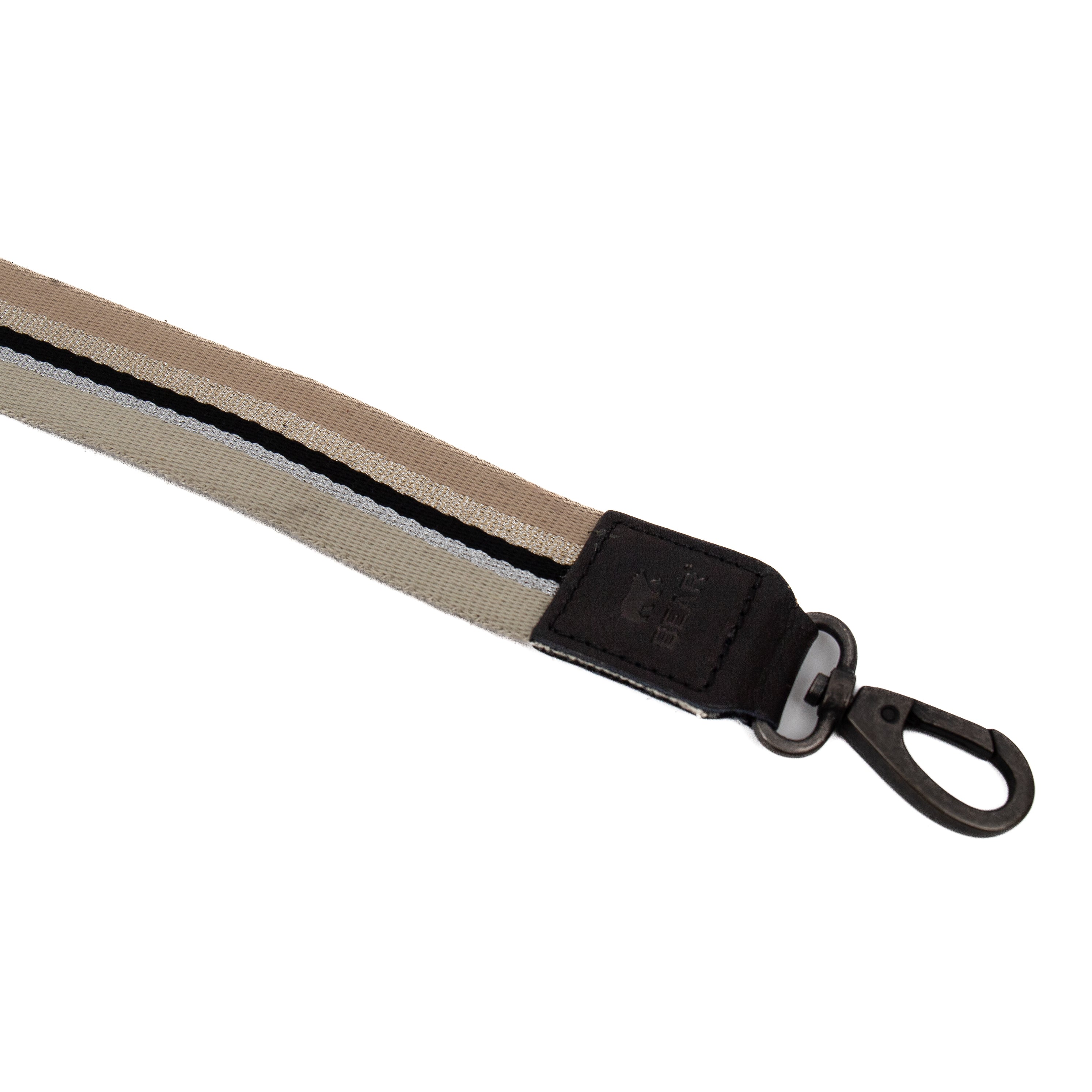 Bag strap 'Stripe' beige/glitter Zwart