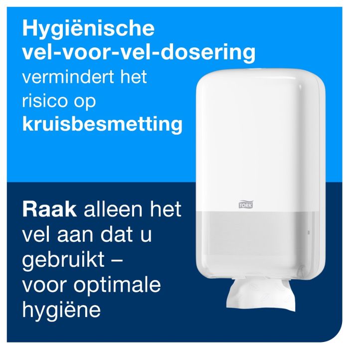 Toiletpapier Tork T3 114273 Premium gevouwen 2laags wit 19x11cm doos a 7560 vel (114273)