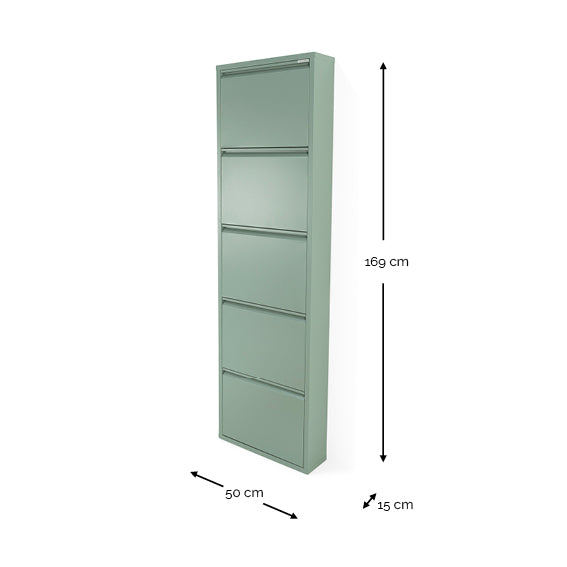 Spinder Design Billy 5 Schoenenkast - Dusty Green