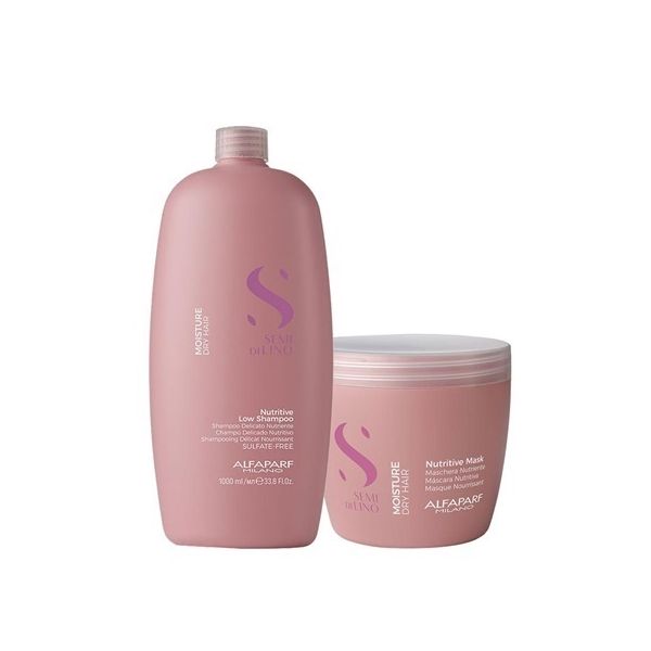 Alfaparf Semi di Lino Moisture Nutritive Shampoo 1000ml   Máscara 500ml Pack