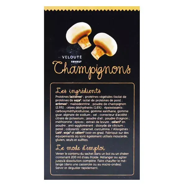 Sopa cremosa de cogumelos com alto teor de proteína Protifast, 7 sachês.