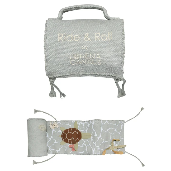 Lorena Canals - Ride & Roll Spielset, Sea Turtle, blau / olive (2er-Set)