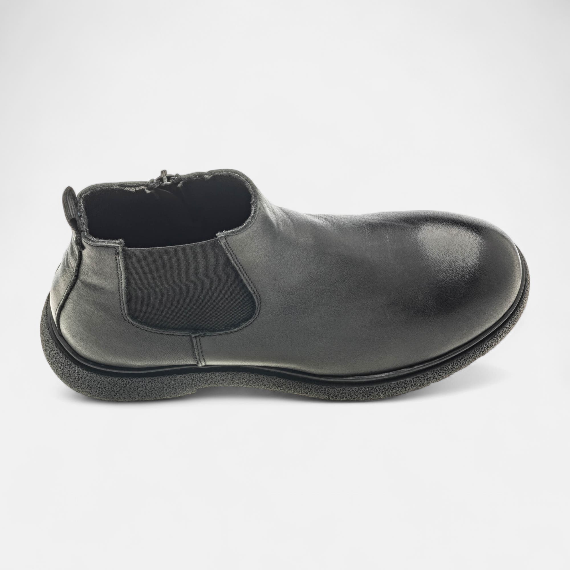 Boots chelsea Femme en cuir noir
