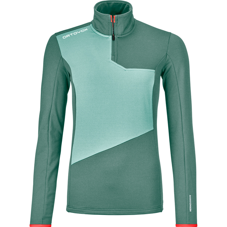 Ortovox Damen Fleece Light Zip Neck Longsleeve