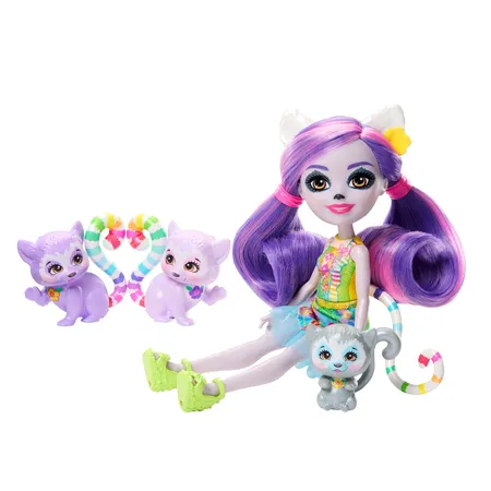 Mattel Enchantimals Sunshine Beach Lorinda Lemur Familie