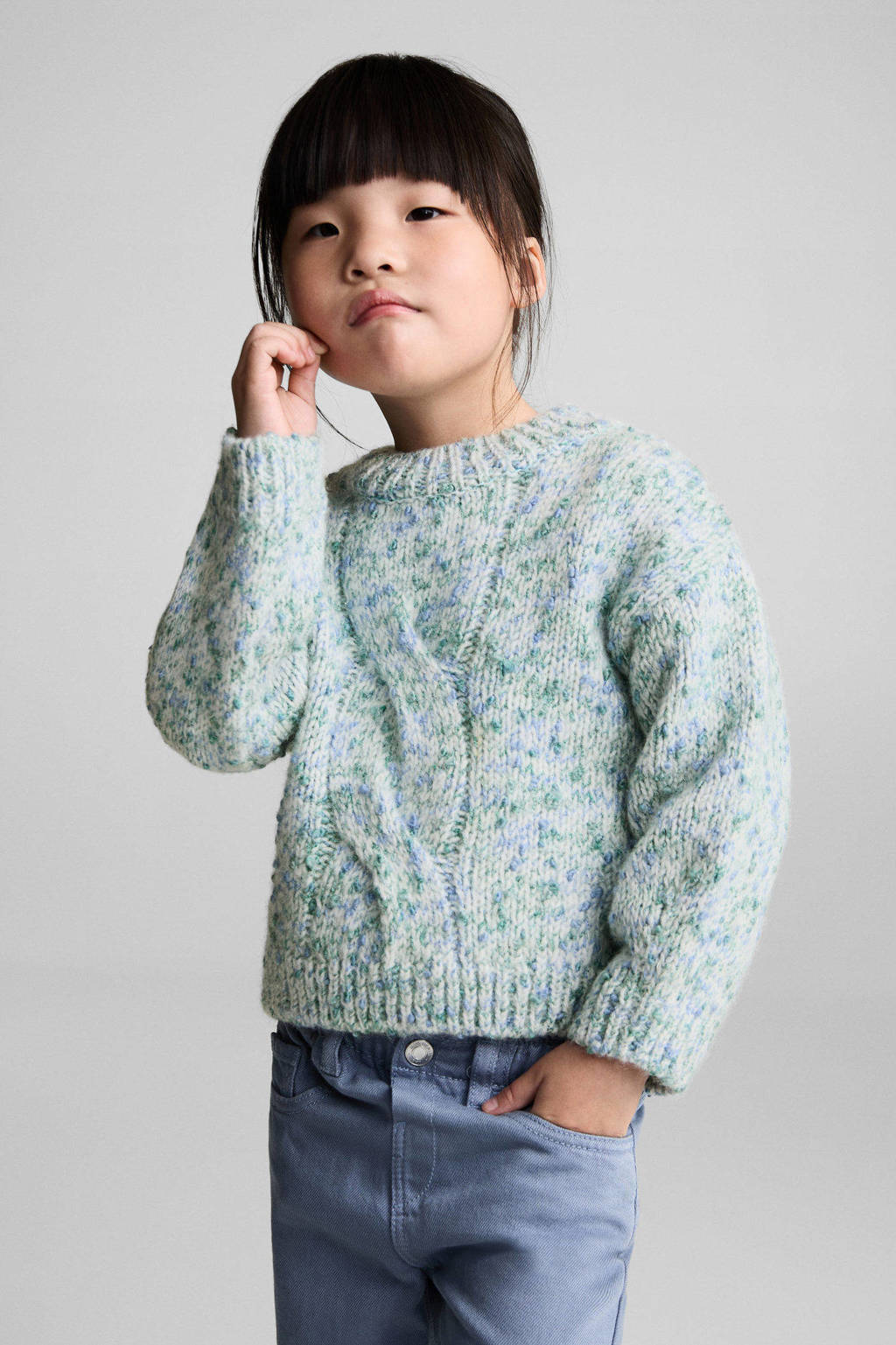 Mango Kids gebreide trui turquoise