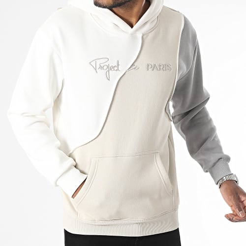 Sweat Capuche 2322041 Blanc Gris Beige