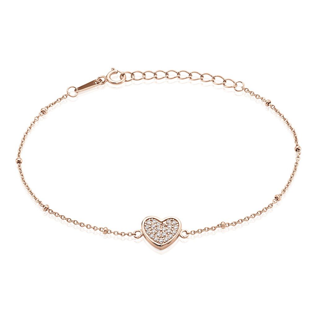 Bracelet Pascual Argent Met Rose Oxyde De Zirconium
