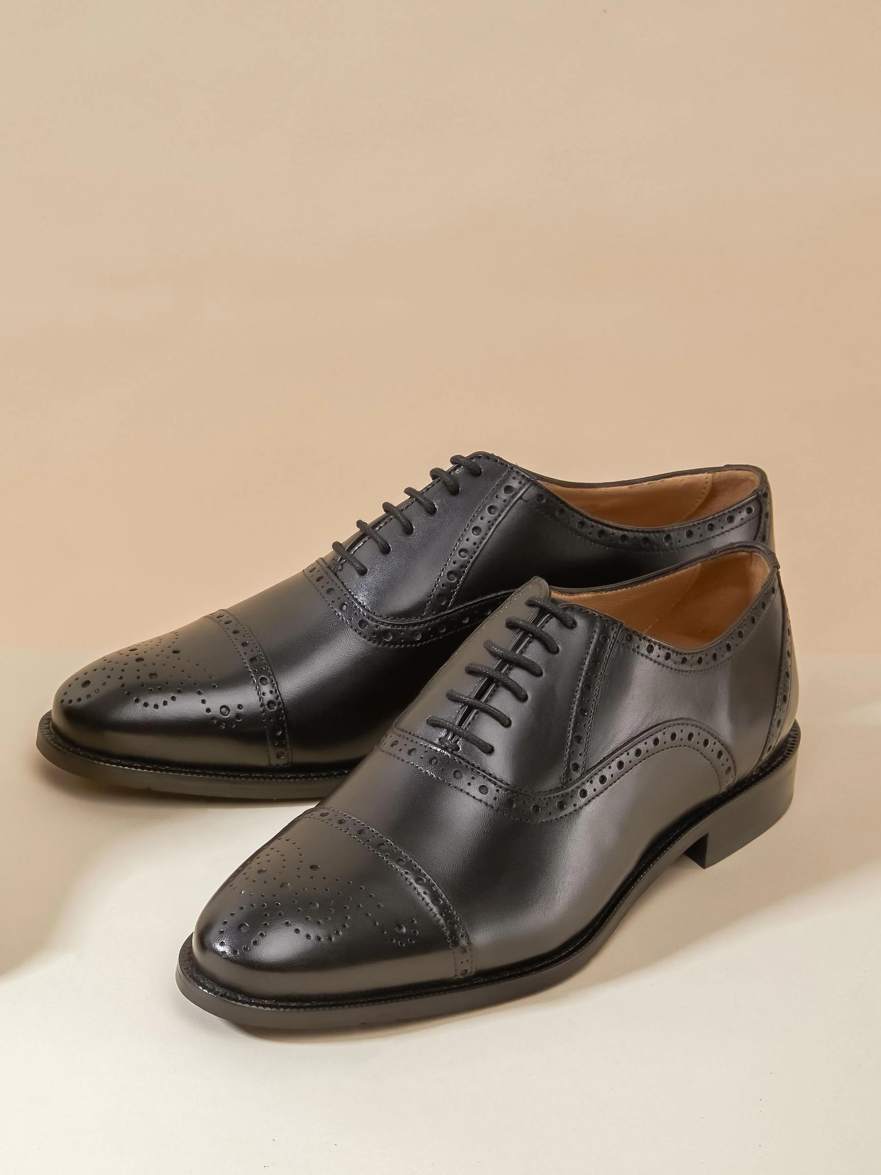 Zwart - Gents Leather Lace Wide Fit Smart Shoes
