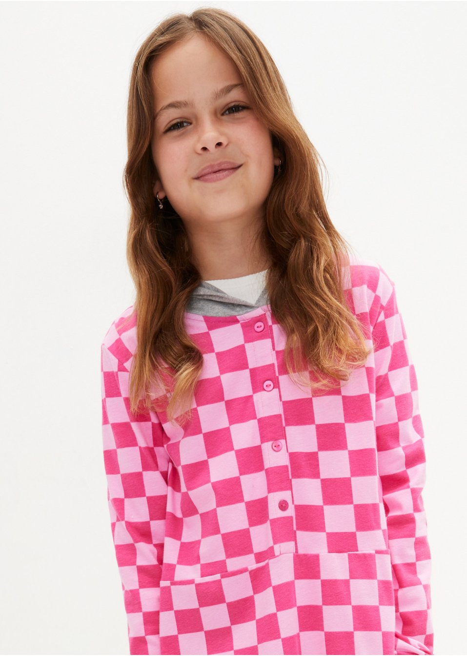 Robe en jersey fille à capuche