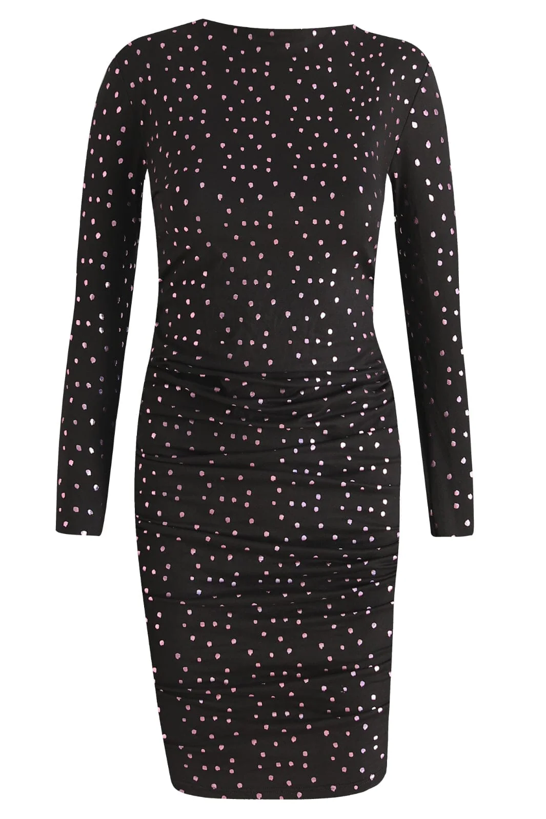 Liberte Alma-Ls-Turn-Dress black pink holographic dot