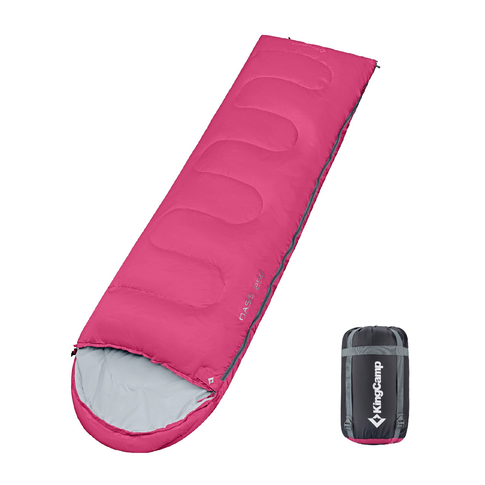 KINGCAMP Oasis 250 Kinder Decken Schlafsack Sommer Camping 1,40 m Lang & Breit Variante: Rose Red - Zipper L