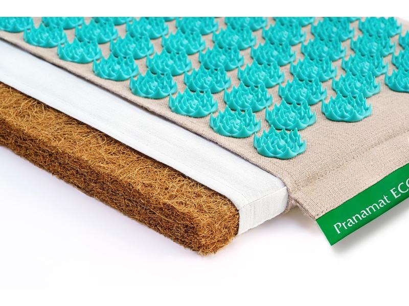Pranamat Eco Massage Set – Matte und Kissen türkis Nahhaltiges, handgefertigtes Rücken- und Kopfmassage Set