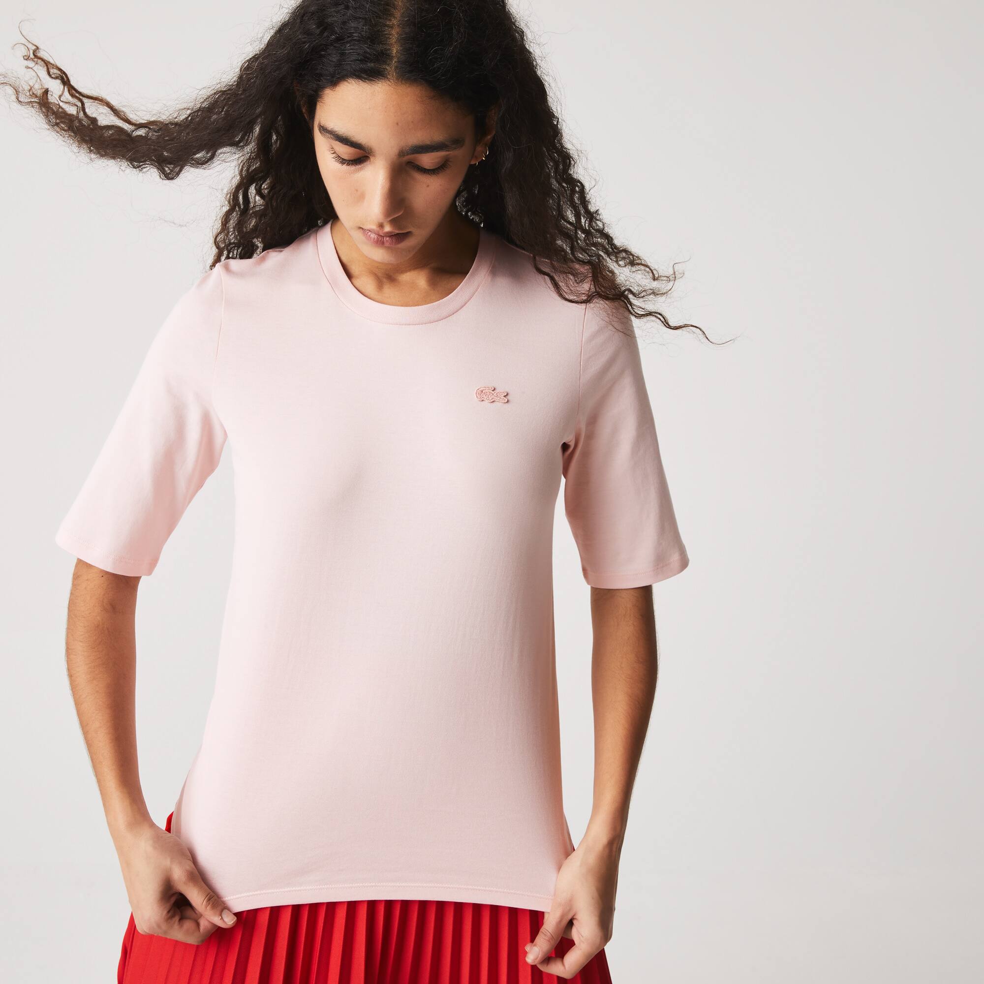 Damen-T-Shirt mit Rundhals aus Baumwolle T-Shirts - Rosa - Lacoste - Damen