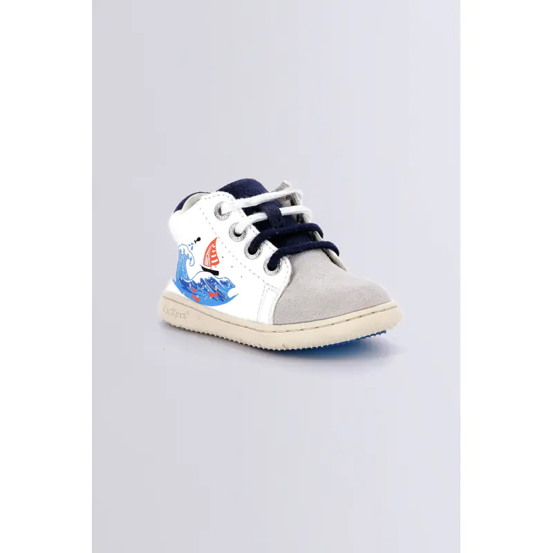 Kickblace Blanc wave BOTTILLONS Synthétique Garçon