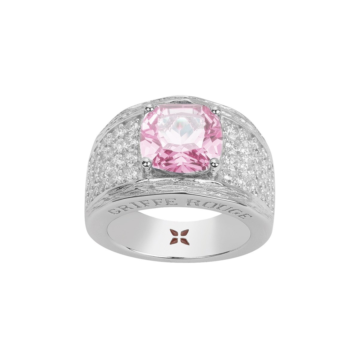 Bague MARGARET en Argent avec pierre synthétique rose