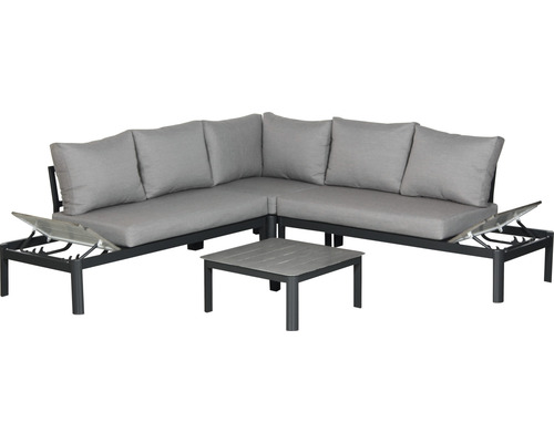Loungeset tuin lounge lounge zitgroep Leroy aluminium 5 zits 2 delig alu