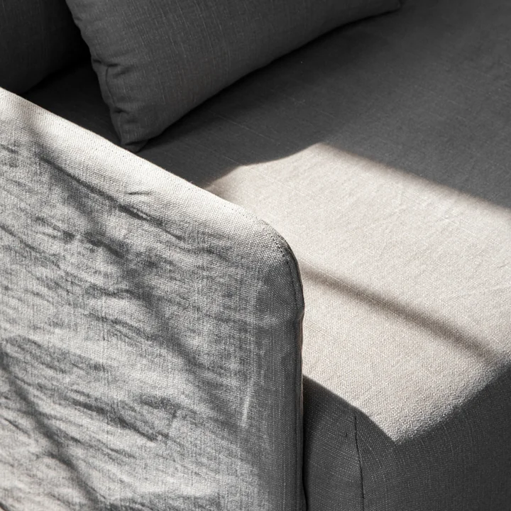 Audo - Offset 2-Sitzer Sofa mit abnehmbarem Bezug, Cotlin oat