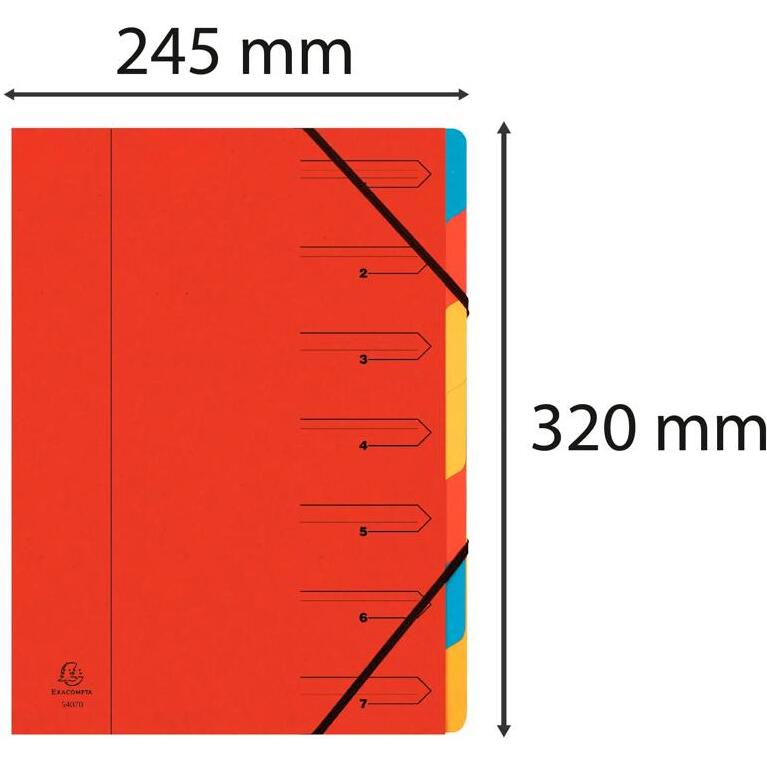 Trieur agrafé avec élastiques 7 compartiments