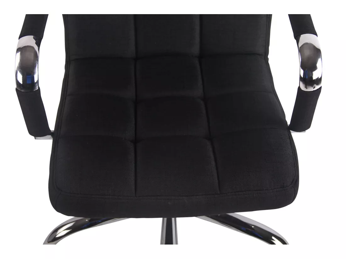 Chaise de bureau - Tissu & Métal chromé - Noir - Deli