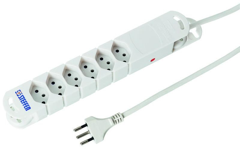 Steckdosenleiste STEBA VARIABL 6x T13 3 mSteckdosenleiste, Weiss