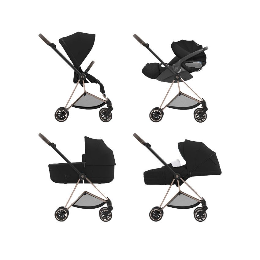 Châssis poussette Priam Chrome - Marron - Ecru