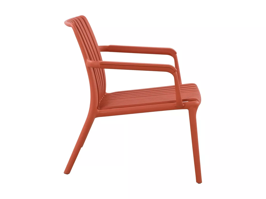 Lot de 2 fauteuils bas de jardin empilables en polypropylène - Rouge - SESEH de MYLIA