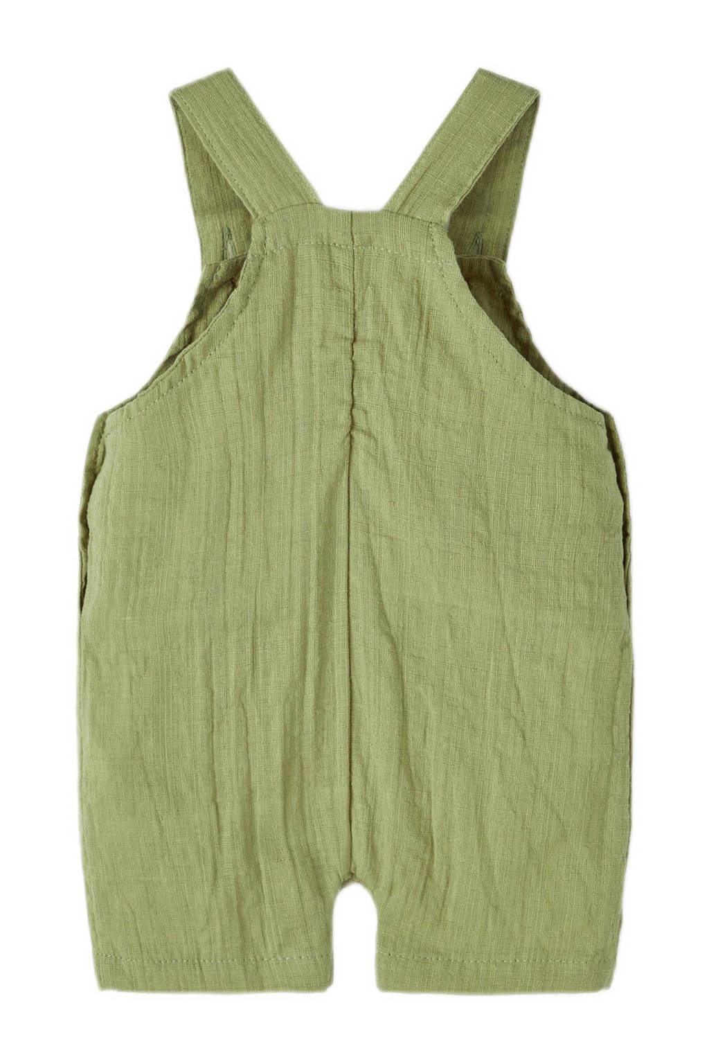 LIL' ATELIER babyslim fit tuinbroek NBMHESSA van katoen groen