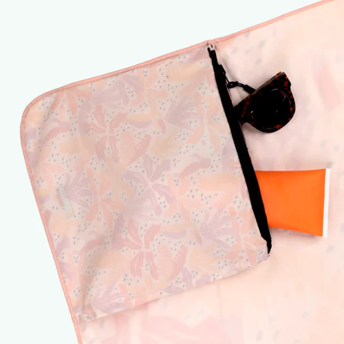 Pirae - Serviette microfibre rectangulaire rose