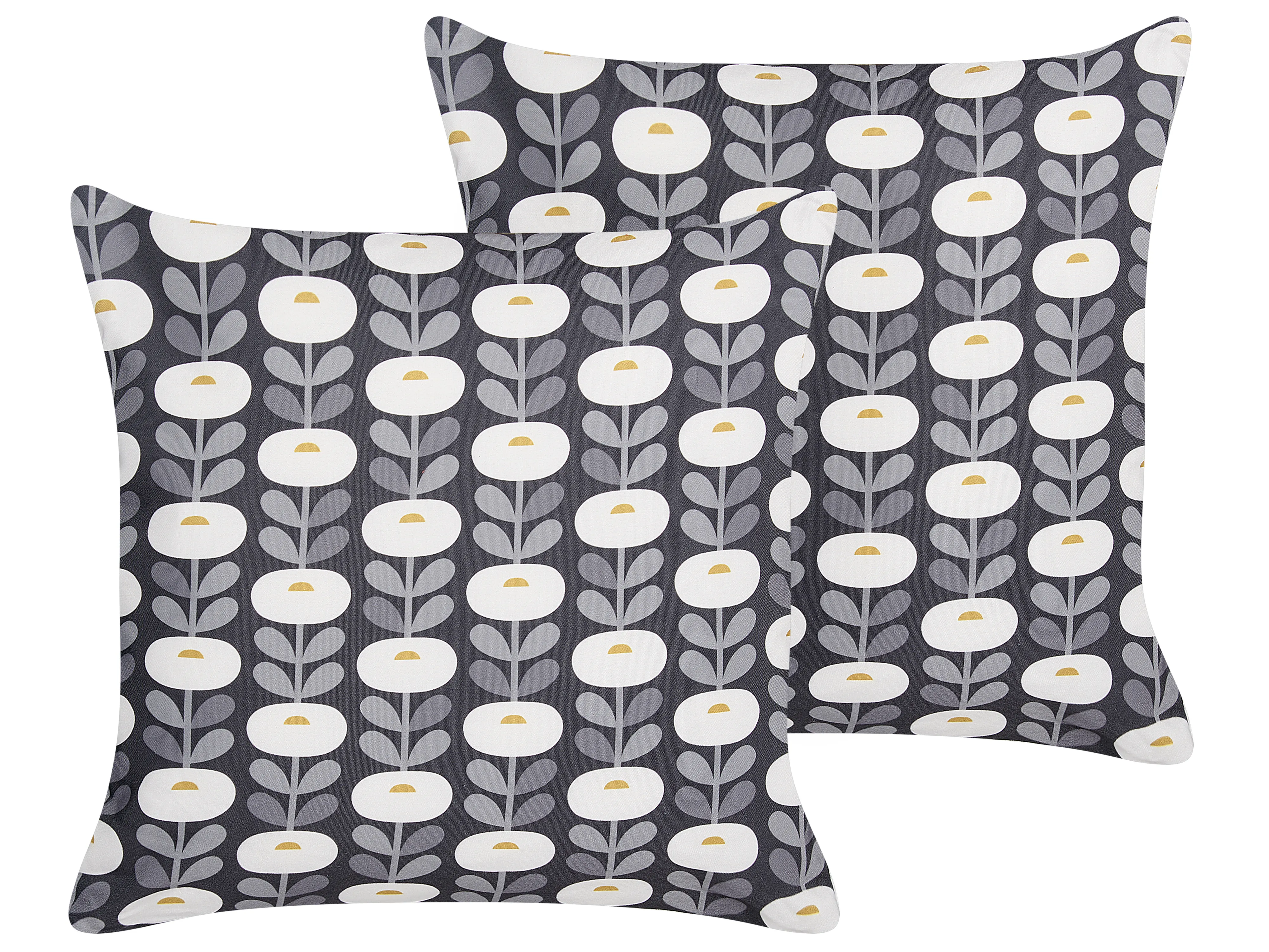 Set van 2 tuinkussens VALSORDA geometrisch patroon 45 x 45 cm Grijs