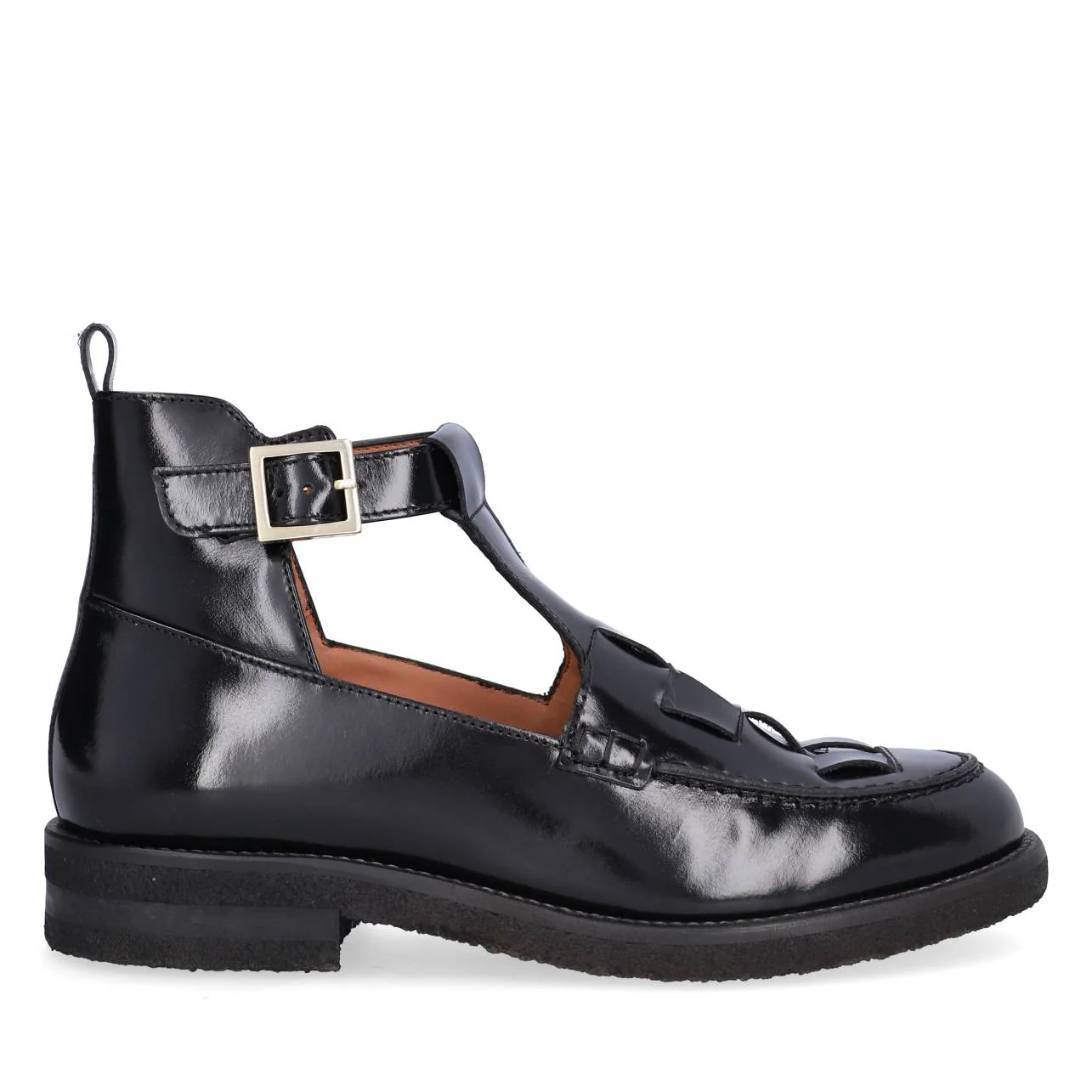 Billi Bi  A7023 loafer med rem - Black Egeo Calf 80