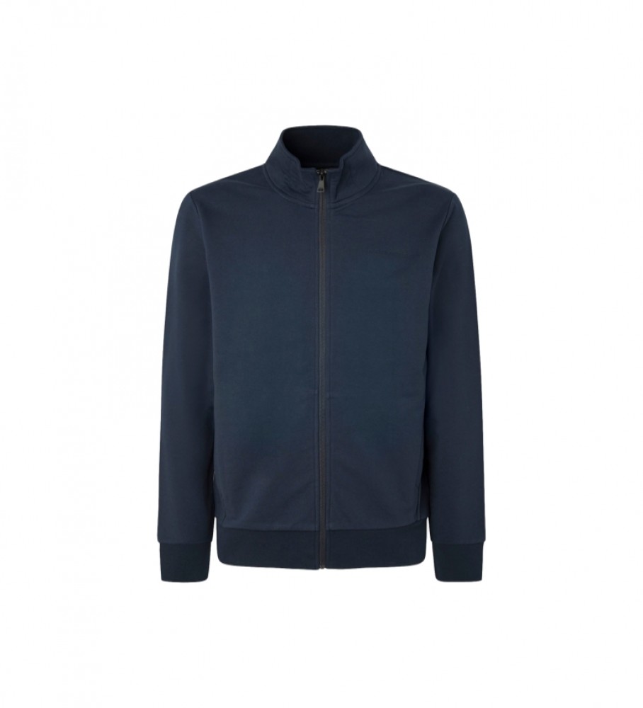 Moletom Hackett Essential com zíper, azul marinho