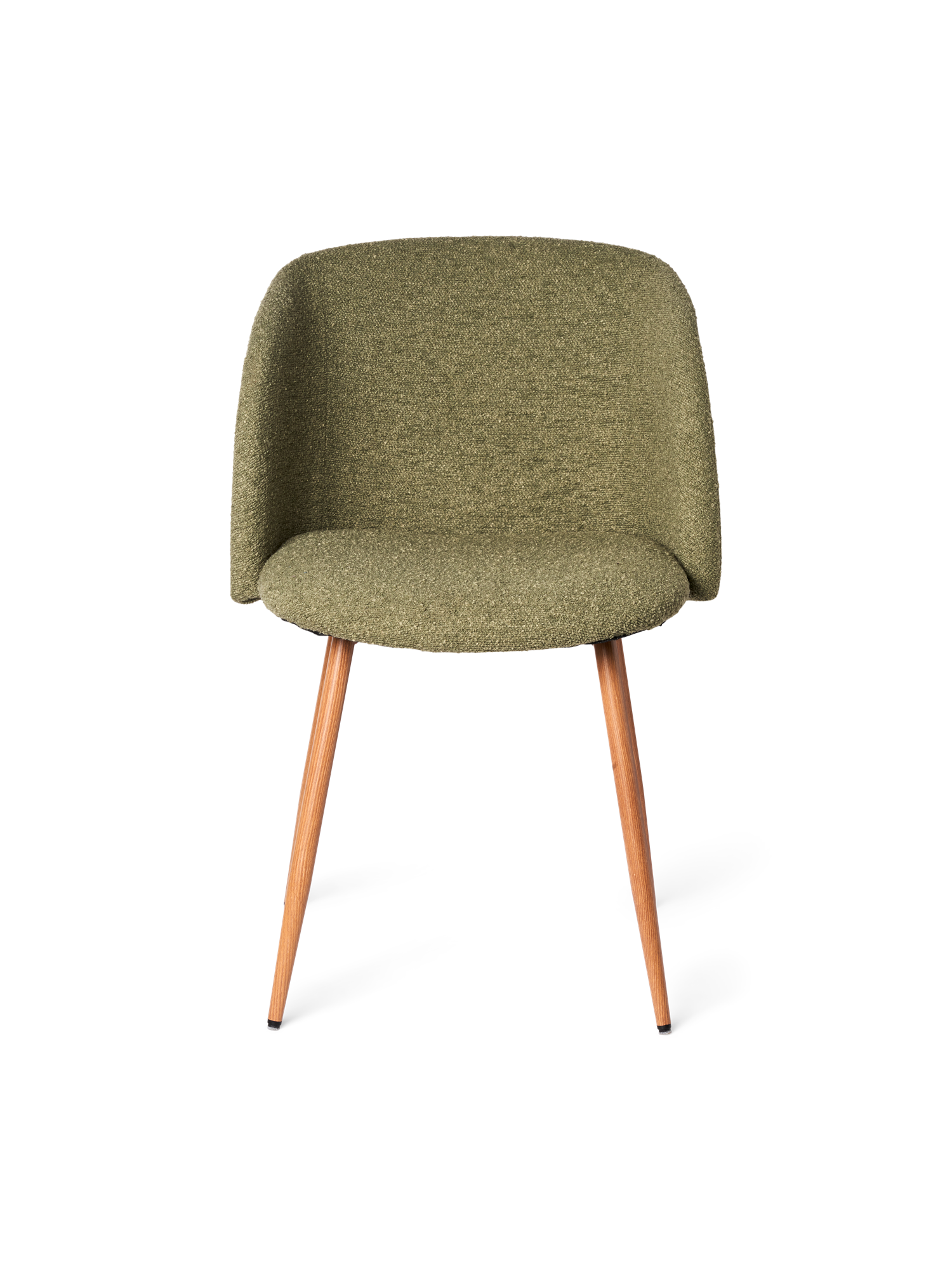 Stol i boucléstof | Jern/polyester/polyurethan. 50 x 42,5 x 81 cm. | Olive Green