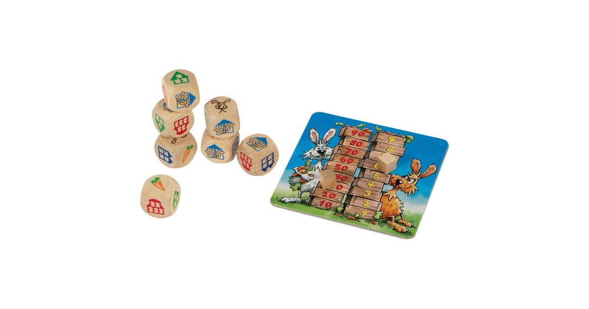 999 GamesKonijnenhokken Dobbelspel  (Nederlands, 2 - 7 spelers, 25 minuten, Vanaf 8 jaar)