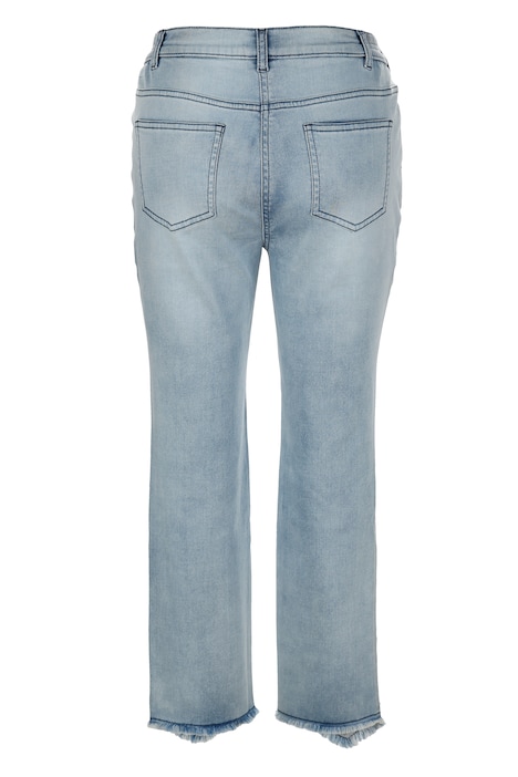 7/8-Jeans, Slim Fit, Ziernieten, Fransensaum, 5-Pocket