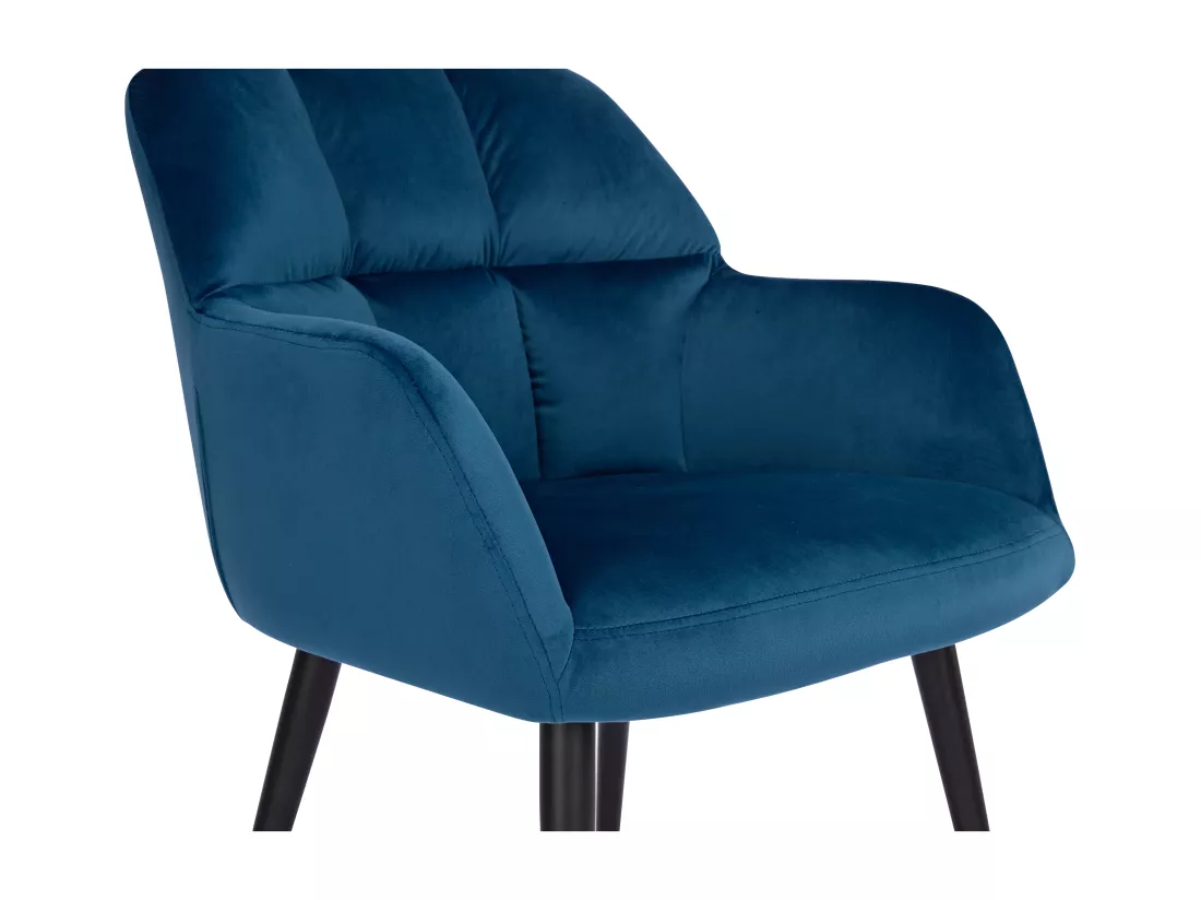 Lot de 6 chaises avec accoudoirs - Velours et métal - Bleu - PEGA de PASCAL MORABITO